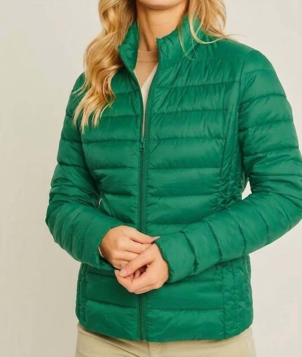 NEW LOVE TREE ultra lightweight padded puffer jacket in green